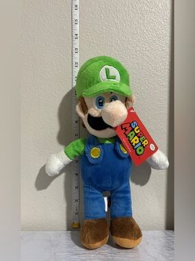 NWT 12” Super Nintendo Green Hat Luigi Character Soft Plush